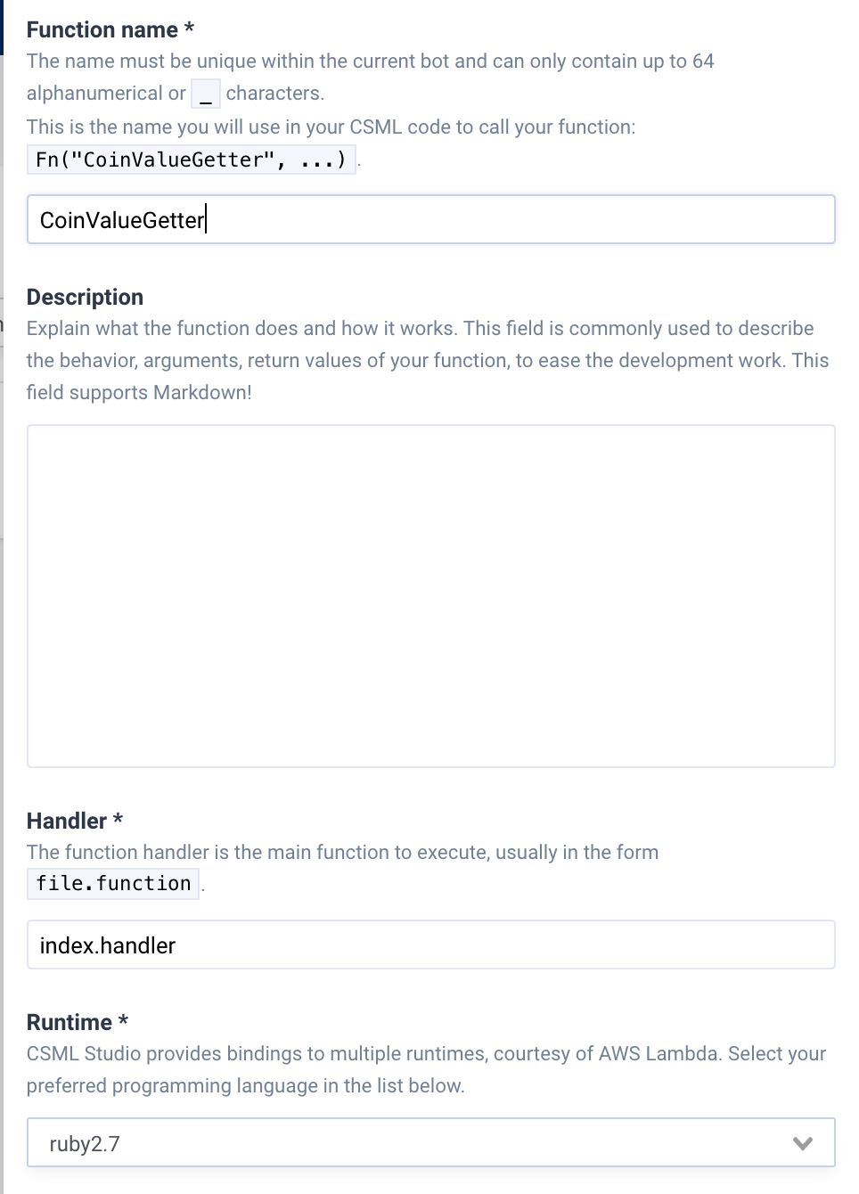 Custom Ruby function in CSML Studio